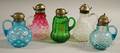 Five Victorian Art Glass Syrups
