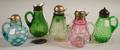 Five Victorian Art Glass Syrups