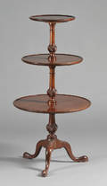 Nathan Margolis Shop Chippendalestyle Carved Mahogany Threetier Dishtop Dumbwaiter
