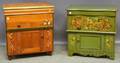 Two Paint Decorated Pine Commodes