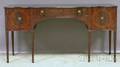 Georgianstyle Inlaid Mahogany and Mahogany Veneer Serpentine Sideboard