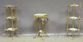Two Late Victorian Brass Tiered Etageres and a Stand