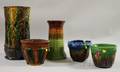 Five Majolica Glazed Art Pottery Items