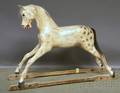 Large Carved and Painted Wood Childs Gliding Horse