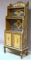 Italian Blackpainted and Giltdecorated Book Cabinet
