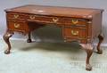 Sligh Furniture Chippendalestyle Carved Mahogany Flattop Desk with Leatherinset Writing Surface