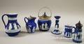 Six Wedgwood Dark Blue Jasper Dip Articles