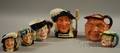 Four Royal Doulton Ceramic Character Jugs and Two Staffordshire Ceramic Character Jugs