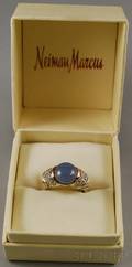 David Yurman Sterling Silver 18kt Gold Moonstone and Diamond Ring