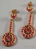 14kt Gold and Ruby Earpendants