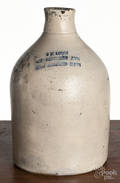 Massachusetts stoneware merchant jug