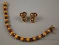 Two Gold Gemset Jewelry Items