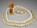 Small Group of Ivory Jewelry and Accessory Items