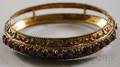14kt Gold and Garnet Bangle Bracelet