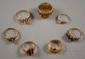 Seven Mostly Childs Antique Gold Rings