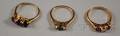 Three 14kt Gold Gemset Rings