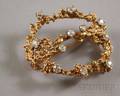 14kt Gold and Diamond Brooch