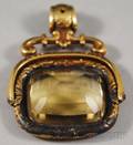 Antique Gilt and Citrine Fob