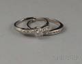 Platinum and Diamond Ring and Matching Band