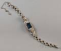 Platinum Diamond and Blue Topaz Bracelet