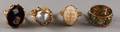 Four Gold and Stone Rings