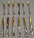 German 800 Silver Goldwashed Fruit Set