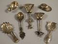 Seven Silver Sugar Spoons and Tea Caddy Scoops