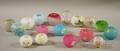 Seventeen Assorted Art Glass Rose Bowls