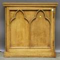 European Gothic Revival Carved Oak Hanging Cabinet