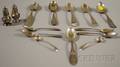 Twelve English Silver and American Coin Silver Spoons