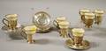Eight Gorham Sterling Silver Demitasse Frames and Saucers