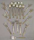 Approximately Twentyone Sterling Silver and Silverplated Flatware Items