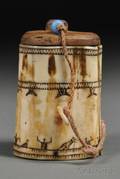 Eskimo Ivory and Wood Container