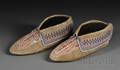 Northeast Beaded and Quilled Hide Moccasins
