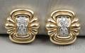 18kt Gold Platinum and Diamond Earclips