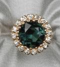 14kt Gold Green Tourmaline and Diamond Ring