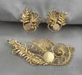 18kt Gold Brooch and Earrings Georg Jensen