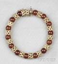 18kt Gold and Carnelian Bead Bracelet