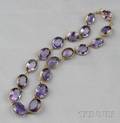 Victorian 15kt Gold and Amethyst Riviere