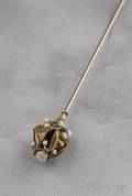 Art Nouveau 14kt Gold and Freshwater Pearl Hat Pin