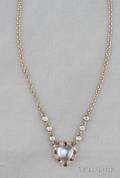 Moonstone Ruby and Diamond Pendant