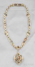 Antique 18kt Gold and Enamel Necklace