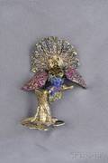 Silvergilt Enamel and Gemset Figural Objet