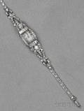 Art Deco Platinum and Diamond Wristwatch