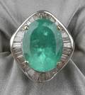 18kt White Gold Emerald and Diamond Ring