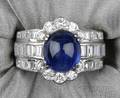 18kt White Gold Diamond and Sapphire Ring