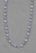 18kt White Gold Colored Sapphire and Diamond Necklace