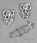 Art Deco Platinum and Diamond Dress Clips