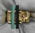 18kt Gold Green Chalcedony and Onyx Ring Cartier