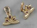 18kt Gold and Ruby Earclips Chaumet